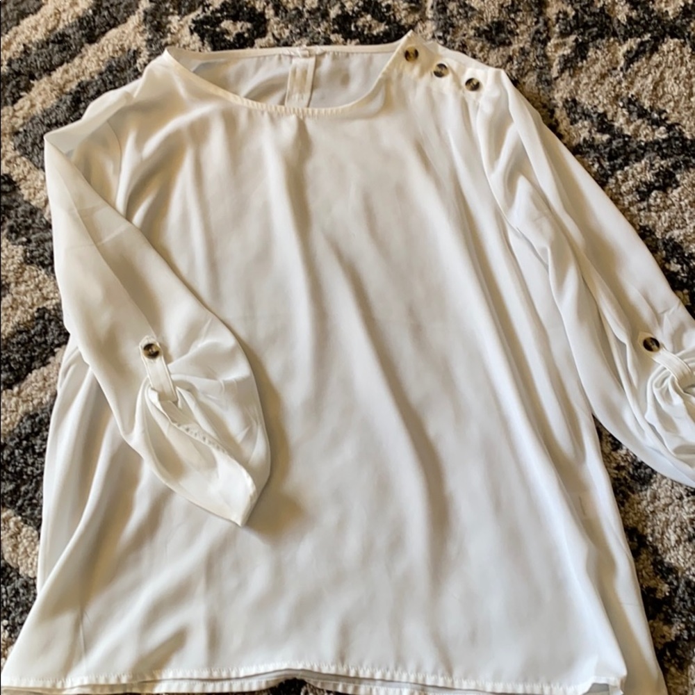 Maurices White Flowy Blouse